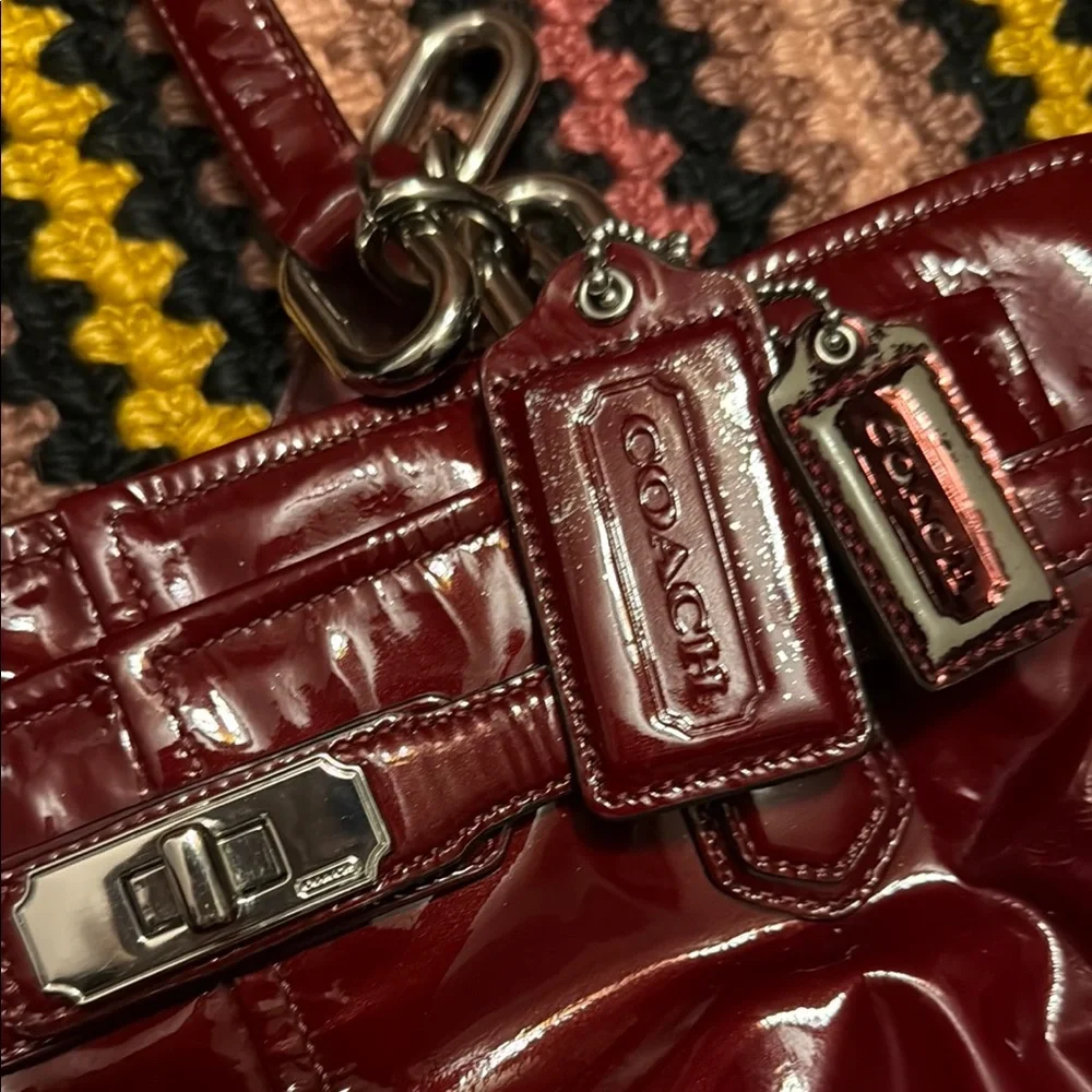 Coach Patent Leather Red Vintage Tote - Picture 3 of 13